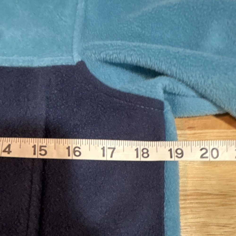 Columbia Women's L Blue/Navy Colorblock Full Zip Fleece Jacket Pockets Stand-Up - Picture 6 of 12